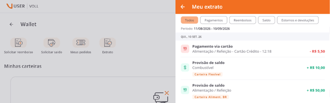 Extrato da Wallet mais completo
