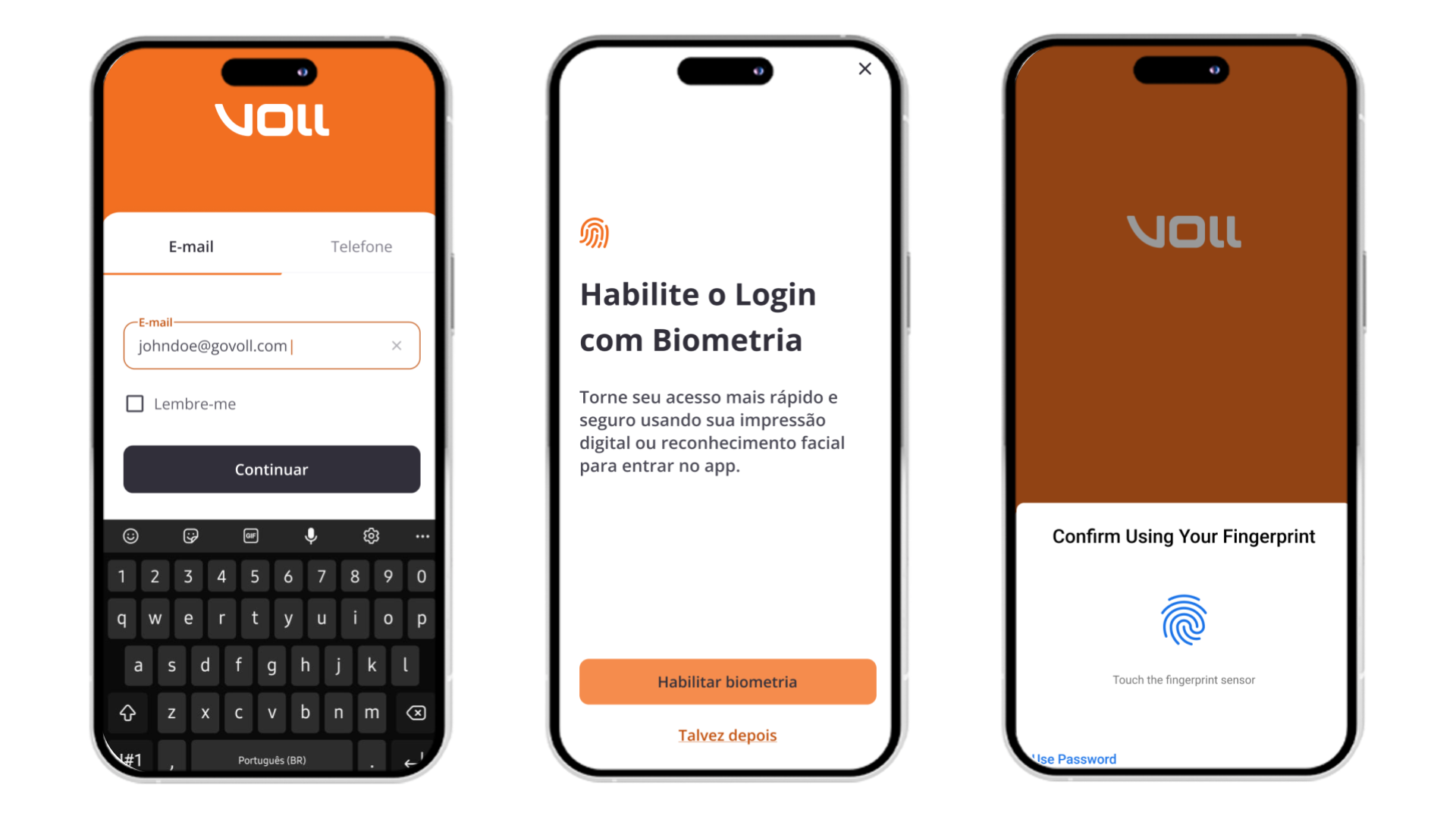 VOLL Product Release 9.6: Login biométrico